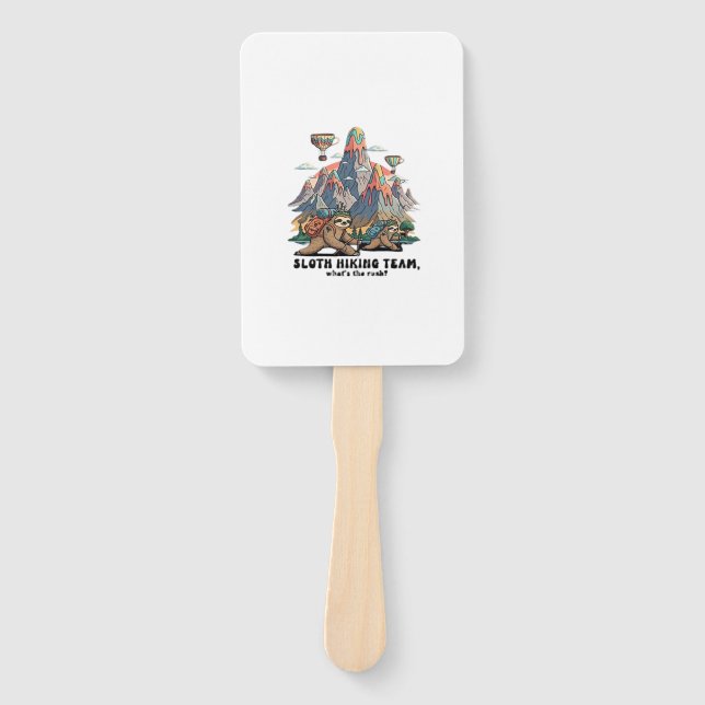 Funny Sloth Hiking Classic T-Shirt_7 Hand Fan (Front)
