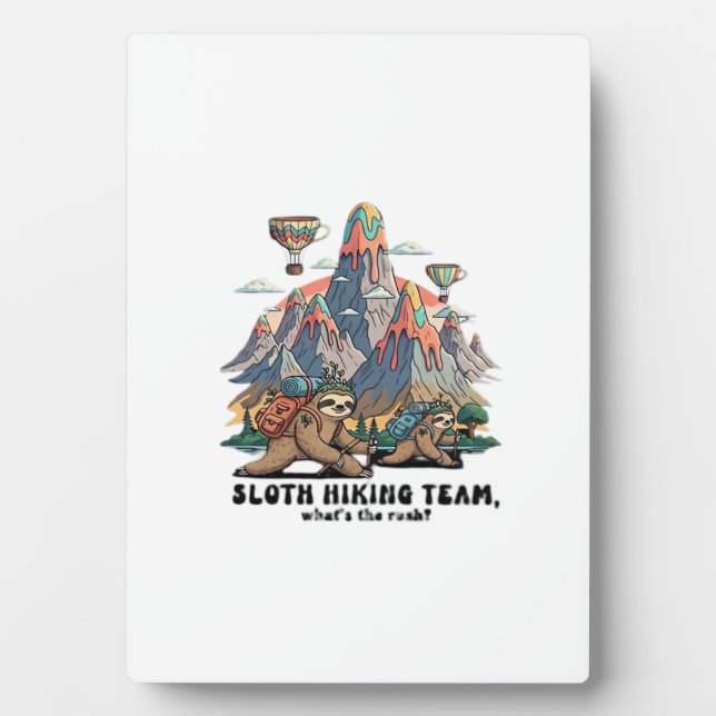 Funny Sloth Hiking Classic T-Shirt_7 Plaque (Front)