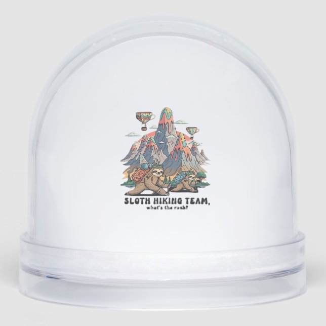 Funny Sloth Hiking Classic T-Shirt_7 Snowglobe (Front)