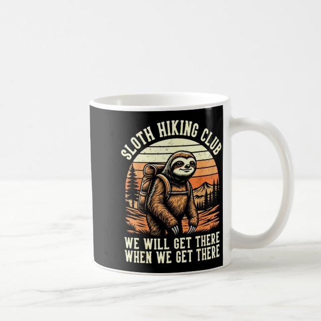 Funny Sloth Hiking Club Outdoor Hiker Men Women Vi Coffee Mug (Right)