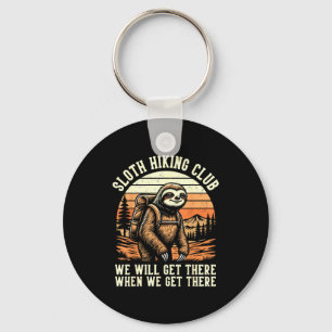 Funny Sloth Hiking Club Outdoor Hiker Men Women Vi Key Ring