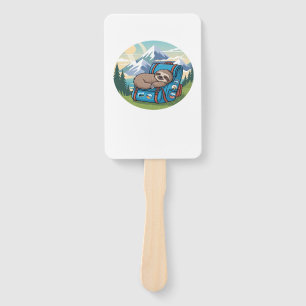 Funny Sloth Hiking Oversized T-Shirt Hand Fan