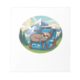 Funny Sloth Hiking Oversized T-Shirt Notepad