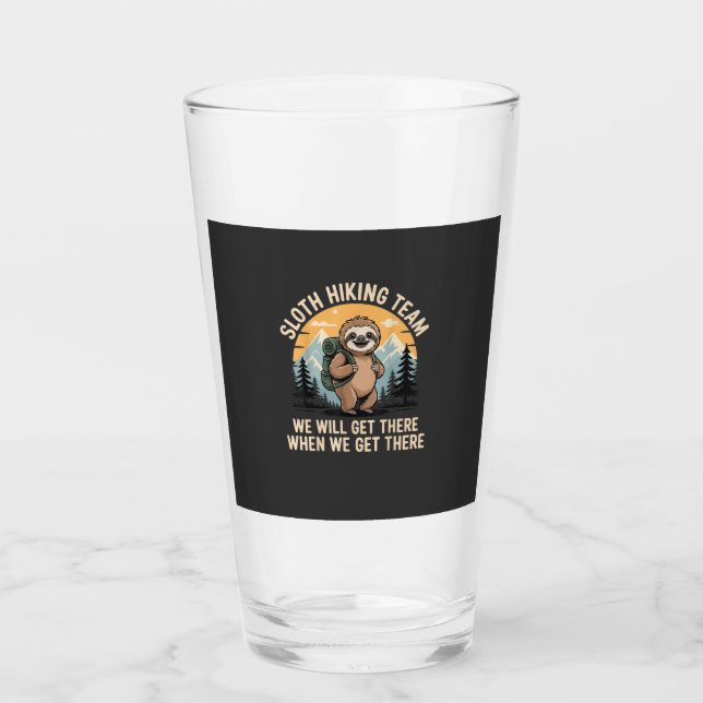 Funny Sloth Hiking T-Shirt_2 Glass (Front)