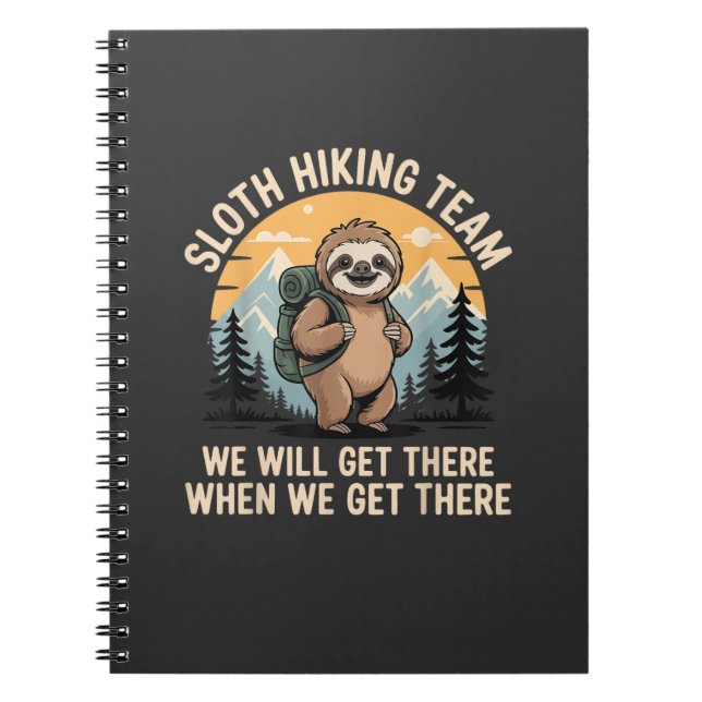 Funny Sloth Hiking T-Shirt_2 Notebook (Front)