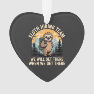 Funny Sloth Hiking T-Shirt_2 Ornament