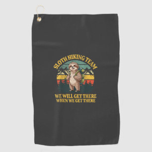 Funny Sloth Hiking T-Shirt Golf Towel