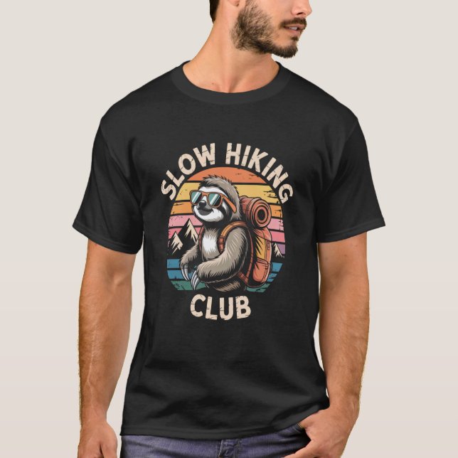 Funny Sloth Hiking Team 1 T-Shirt (Front)