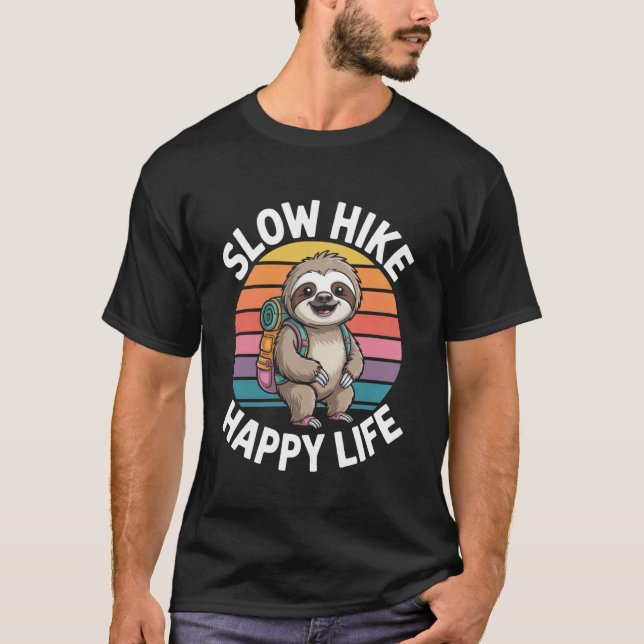 Funny Sloth Hiking Team 2 T-Shirt (Front)