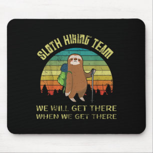 Funny Sloth Hiking Team Retro Vintage Sloth 80s  Mouse Mat