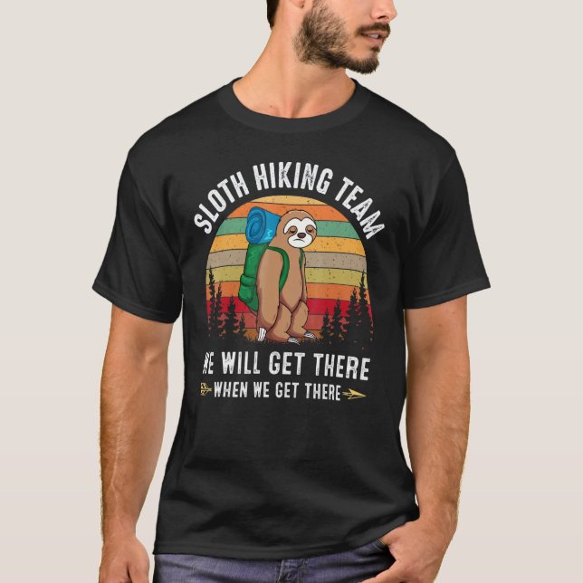 Funny Sloth Hiking Team - Sloth T-Shirt (Front)