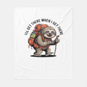 Funny Sloth Hiking Team - Slow and Steady Classic Fleece Blanket