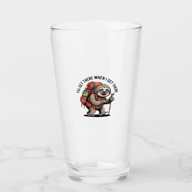 Funny Sloth Hiking Team - Slow and Steady Classic  Glass (Front)