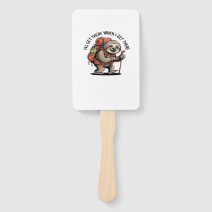 Funny Sloth Hiking Team - Slow and Steady Classic  Hand Fan