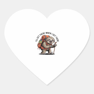 Funny Sloth Hiking Team - Slow and Steady Classic Heart Sticker
