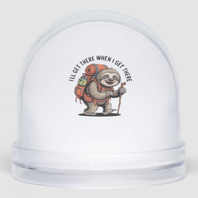 Funny Sloth Hiking Team - Slow and Steady Classic  Snowglobe (Front)
