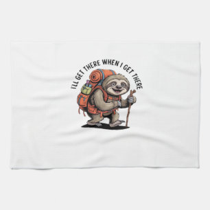 Funny Sloth Hiking Team - Slow and Steady Classic  Tea Towel
