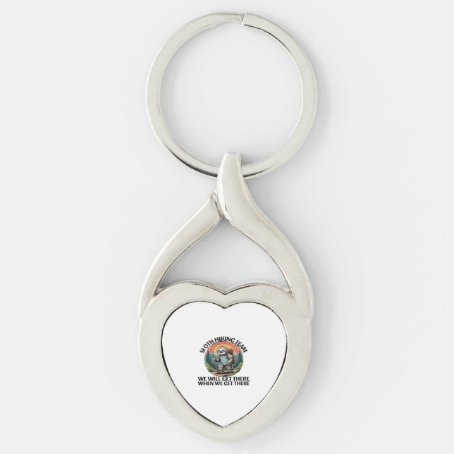 Funny Sloth Hiking Team we'll get there when we ge Key Ring (Front)