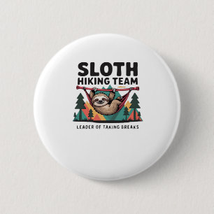 Funny Sloth Hiking - This funny sloth hiking gift  6 Cm Round Badge