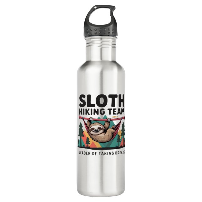 Funny Sloth Hiking - This funny sloth hiking gift  710 Ml Water Bottle (Front)