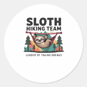 Funny Sloth Hiking - This funny sloth hiking gift Classic Round Sticker