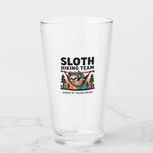 Funny Sloth Hiking - This funny sloth hiking gift  Glass (Front)