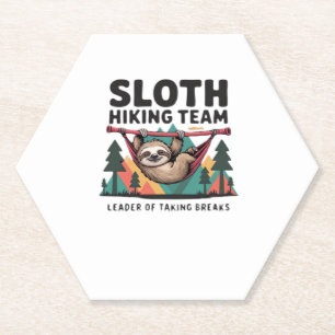 Funny Sloth Hiking - This funny sloth hiking gift  Paper Coaster