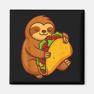 Funny sloth hugging taco mexican food lover cinco magnet