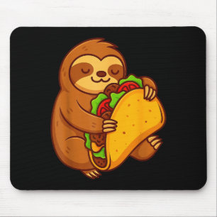 Funny sloth hugging taco mexican food lover cinco mouse mat