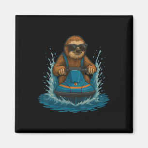 Funny Sloth In Sungles Animal Water Scooter Summer Magnet