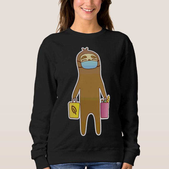 Funny Sloth In The Theme Covid 19 Sweatshirt (Front)
