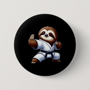 Funny Sloth Karate Martial Arts Japanese Martial A 6 Cm Round Badge
