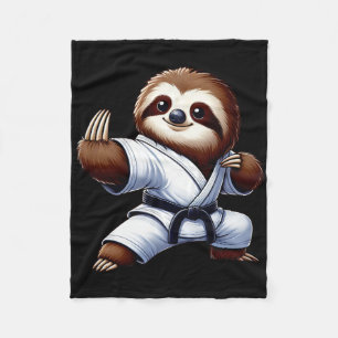 Funny Sloth Karate Martial Arts Japanese Martial A Fleece Blanket