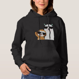 Funny Sloth Llama Wearing Sunglasses Hoodie