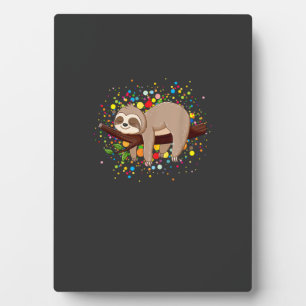 Funny Sloth Lovers Polka Dots Happy Dot Day Girls  Plaque