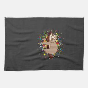 Funny Sloth Lovers Polka Dots Happy Dot Day Girls  Tea Towel