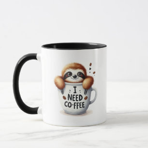 Funny sloth lovers word art  mug