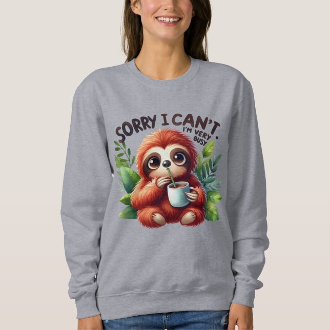Funny sloth lovers word art Plus Size  Sweatshirt (Front)