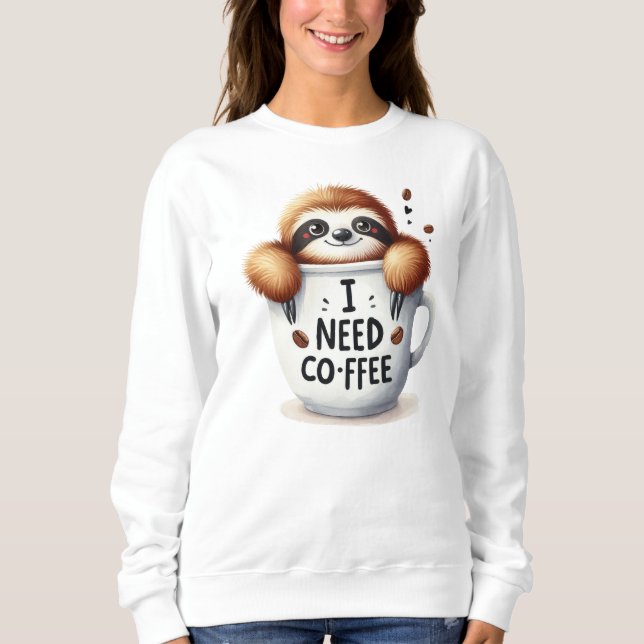 Funny sloth lovers word art  sweatshirt (Front)