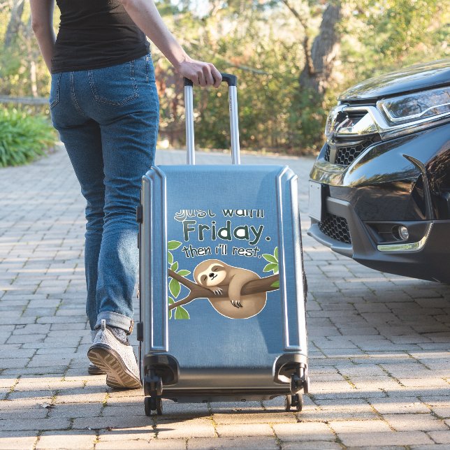 Funny Sloth on a Tree � Just Make It to Friday Cla (Suitcase Insitu)