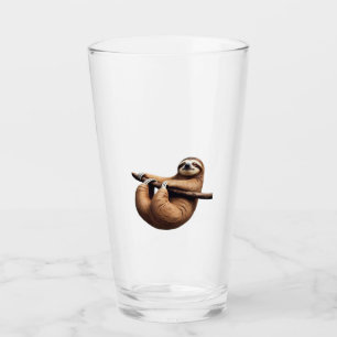 Funny Sloth on a Tree � Just Make It to Friday Cla Glass