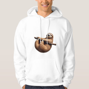 Funny Sloth on a Tree � Just Make It to Friday Cla Hoodie