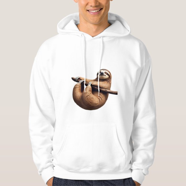 Funny Sloth on a Tree � Just Make It to Friday Cla Hoodie (Front)