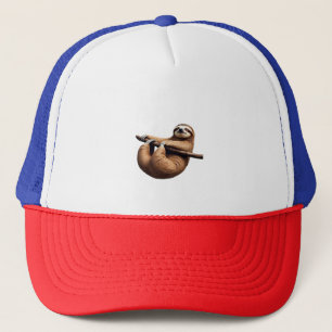 Funny Sloth on a Tree � Just Make It to Friday Cla Trucker Hat