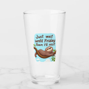 Funny Sloth on a Tree � Just Make It to Friday Ove Glass
