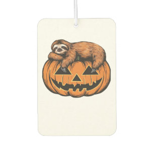 Funny Sloth on Halloween Pumpkin Essential T-Shirt Car Air Freshener