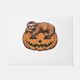 Funny Sloth on Halloween Pumpkin Essential T-Shirt Doormat