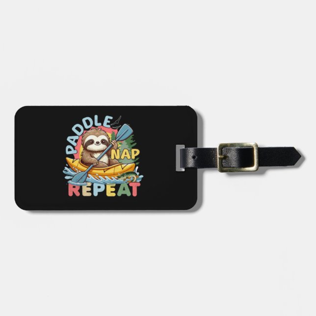 Funny Sloth Outdoor - Kayaking Sloth Luggage Tag (Front Horizontal)