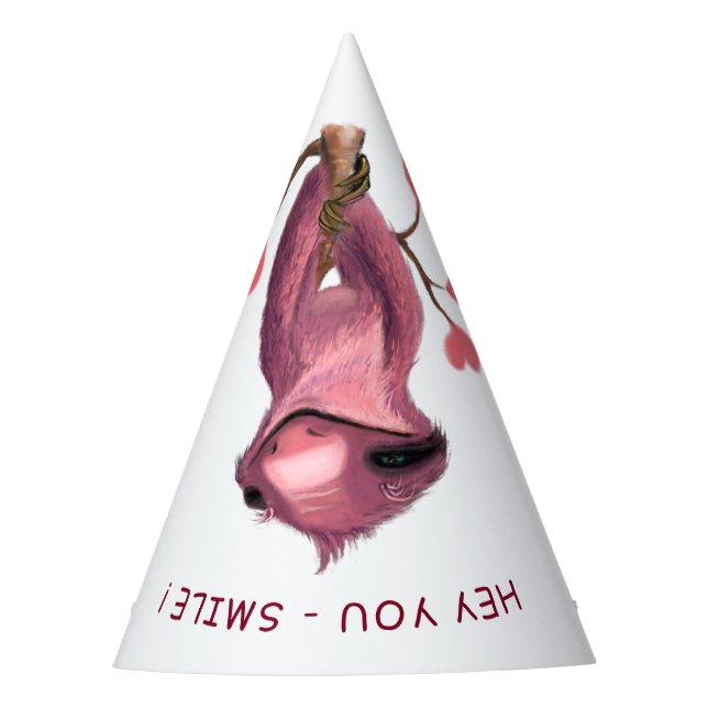 Funny Sloth Party Hat - Custom Text (Front)