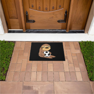 Funny Sloth Playing Soccer Doormat